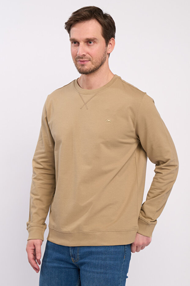 Men's solid-colored sweatshirt - 1