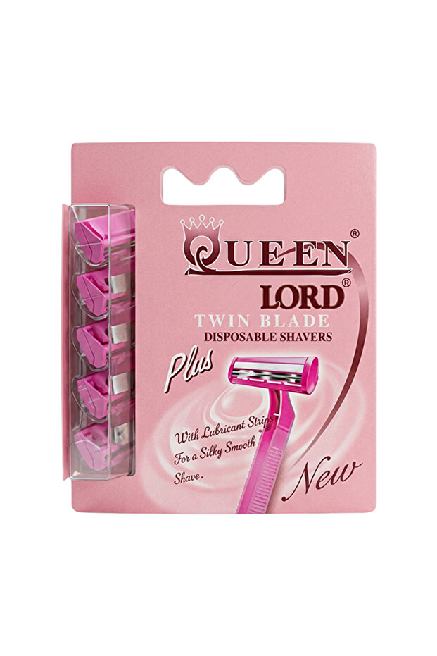 QUEEN 5-Piece Twin Blade Disposable Razors – Smooth Shaving (Q-080P)