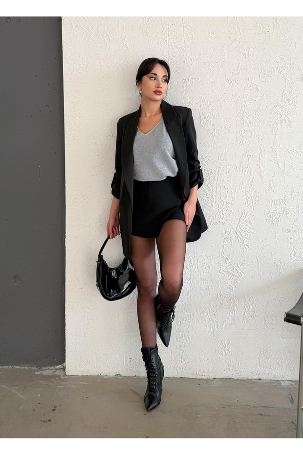 Simli Askılı Party Bluz - 4