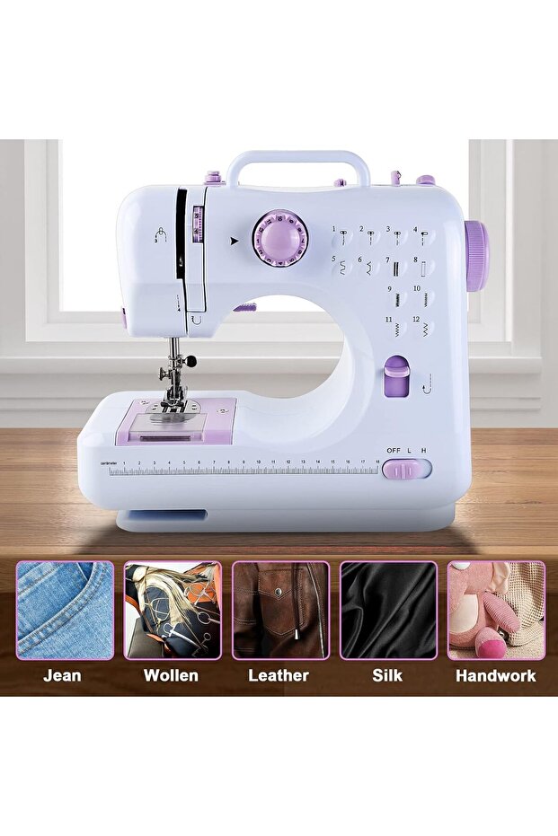 Waves Digital Mini Sewing Machine-12 Built-in Stitch Patterns - 5