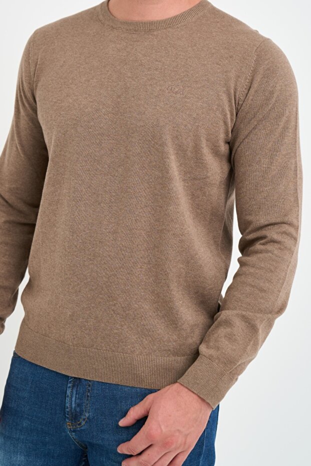 Men's solid-color sweater with logo - 2