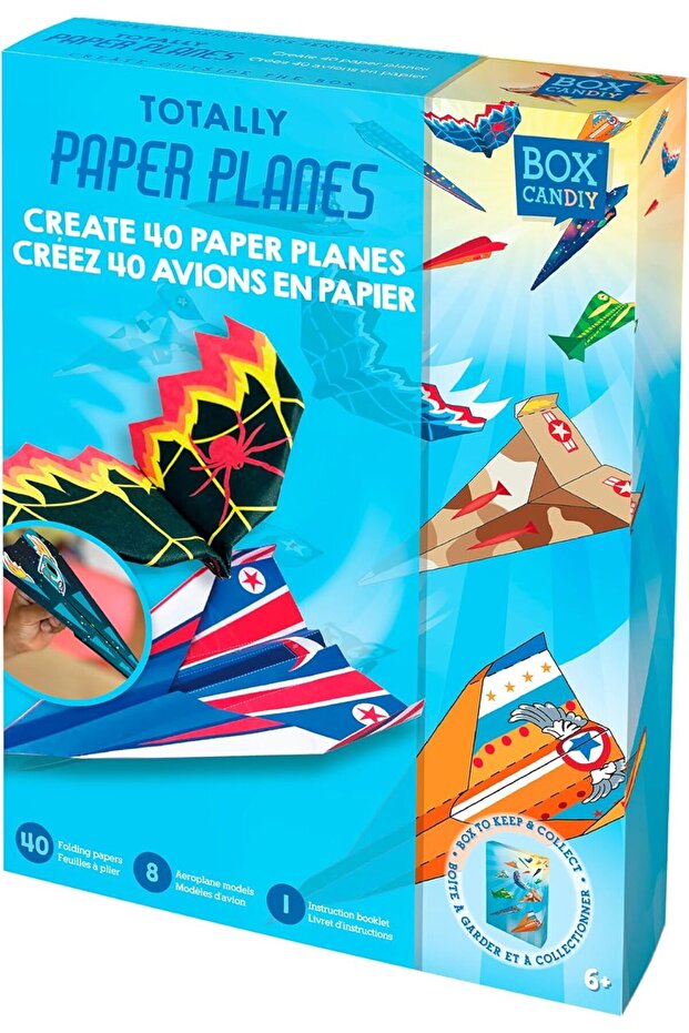 Totally Paper Planes – 40 Folding Papers, 8 Airplane Models, Instruction Booklet (Gift
