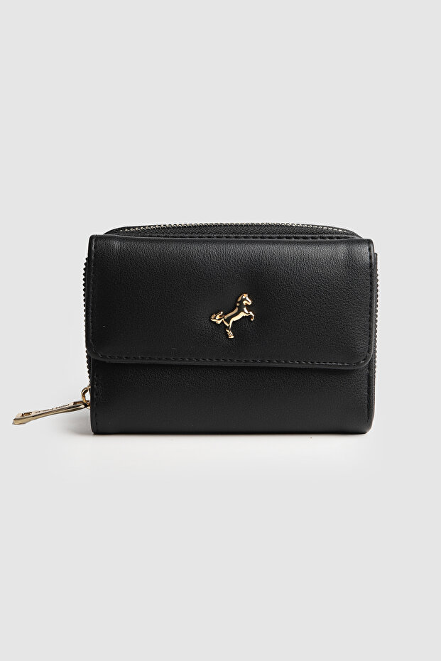 La'Graccio Paris Women's Kayla Medium Size Handy Wallet Black
