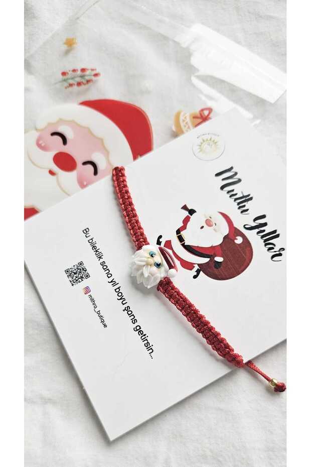 Christmas Theme Santa Claus Murano Glass Gift Bracelet - with Lucky Card and Special Christmas Gift Packaging