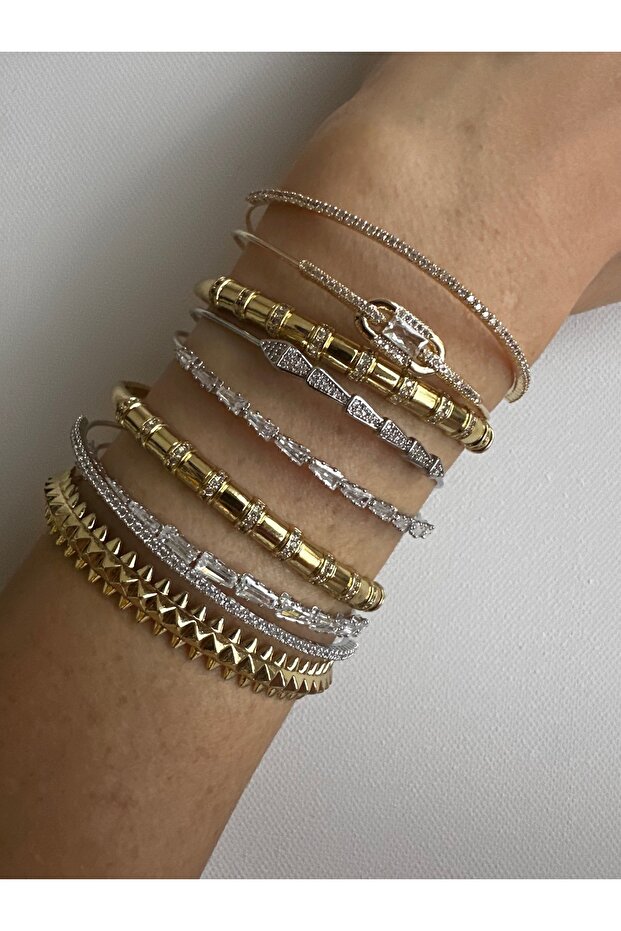 çelik taşlı bileklik - 4