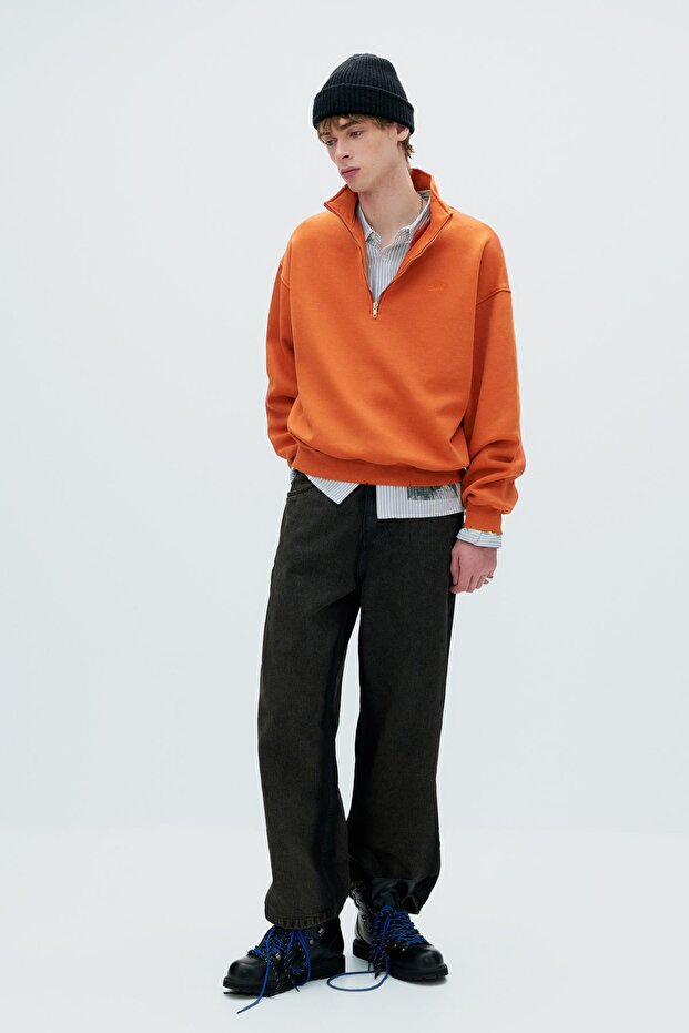 Fermuar yakalı sweatshirt - 3