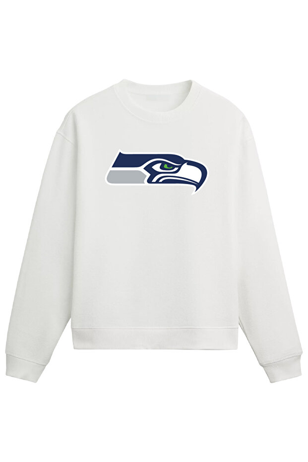 Seattle American Football White Regular Sweatshirt