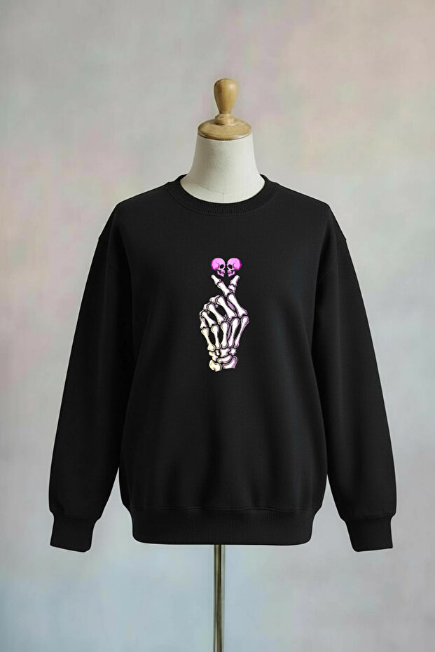 Printed Cotton 3 Thread Oversize Sweatshirt