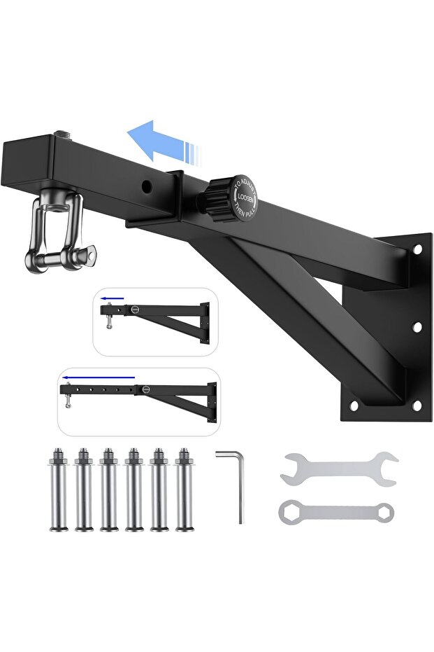 Heavy Duty Wall Mount Punching Bag Bracket, Adjustable Length Boxing Bag Hanger 45–70cm