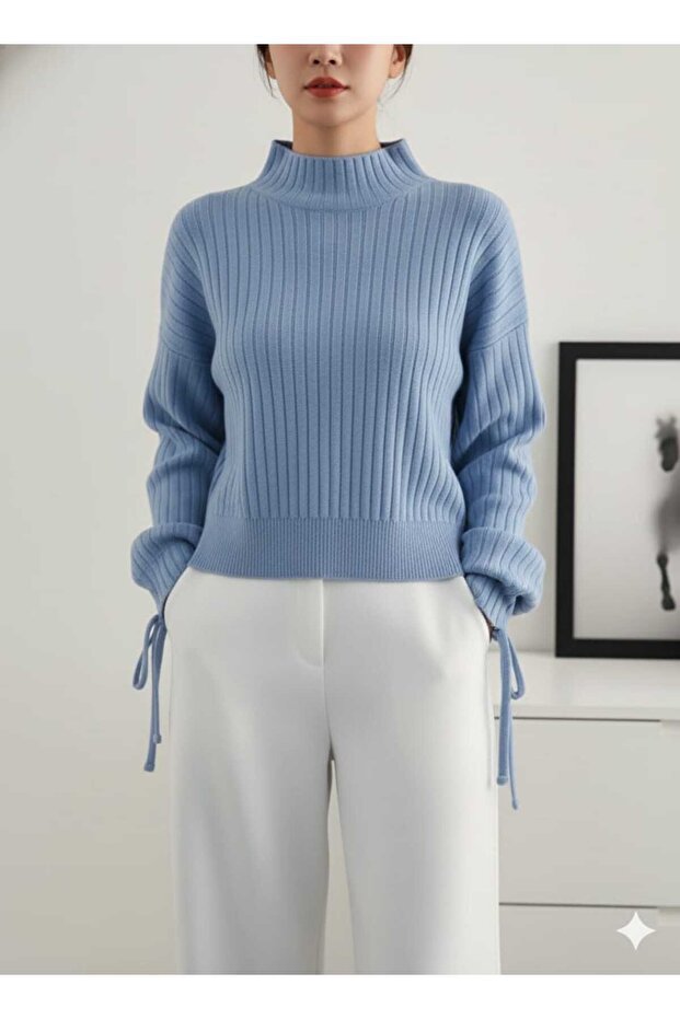 Triko krop tarzı kazak - 4