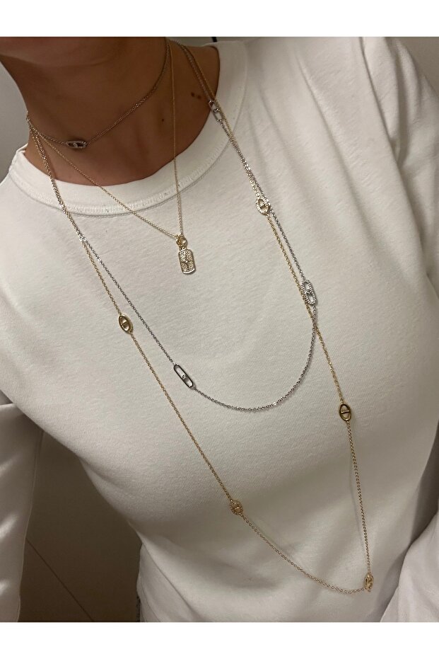 çelik uzun kolye - 5