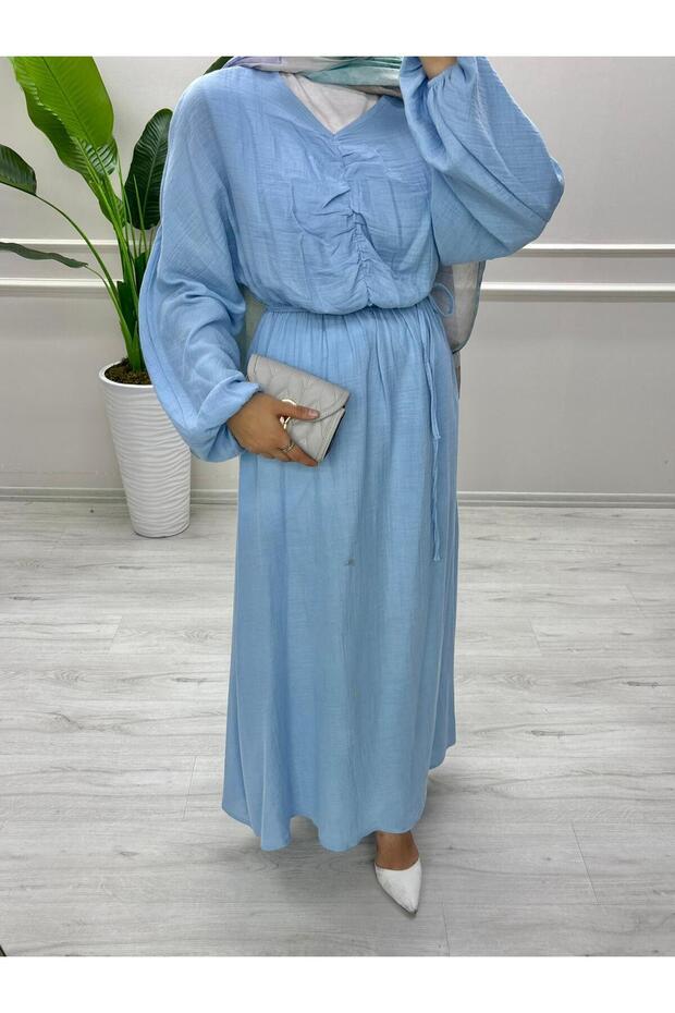 MÜSLİN KUMAŞ ELBİSE - 4