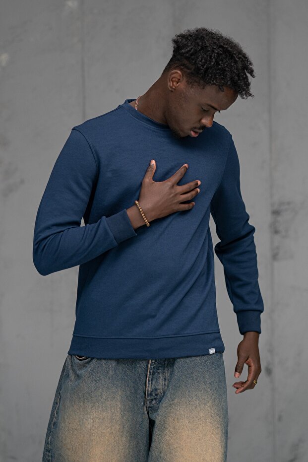Slimfit Dot Dobby Crew Neck Cotton Sweater