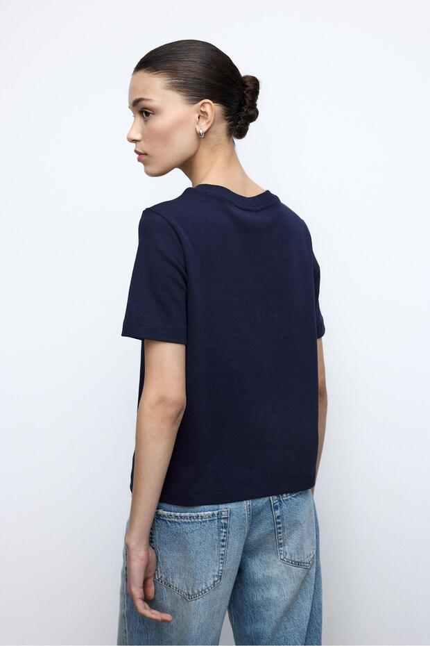 Basic regular fit kalın tişört - 5