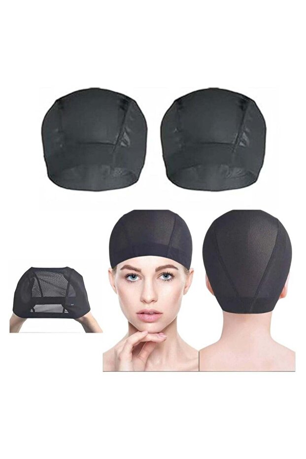 Wig Caps, 2 Pack Mesh Dome Cap for Wig Making with Wide Elastic Band