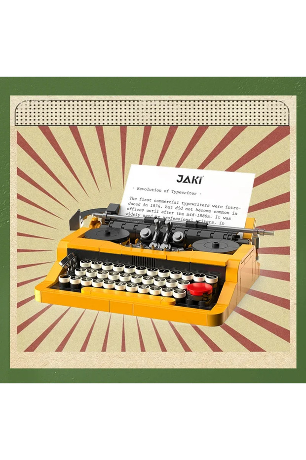 Daktilo Yapı Seti, Retro Daktilo Yapı Taşları Oyuncak Modeli - 7