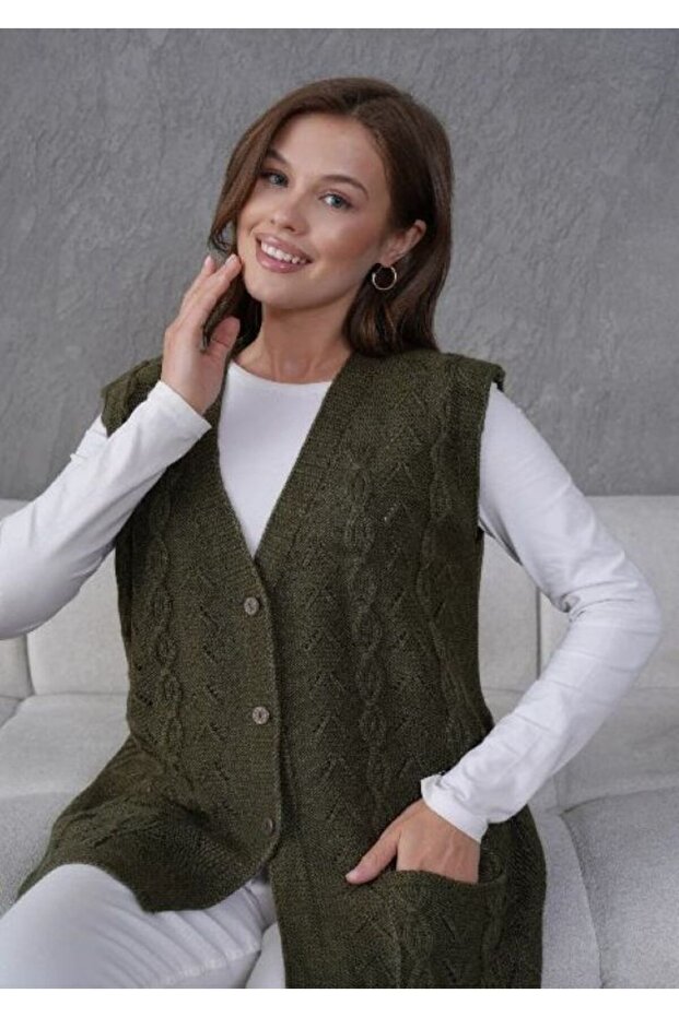 Triko Anne Örme Yelek - 3