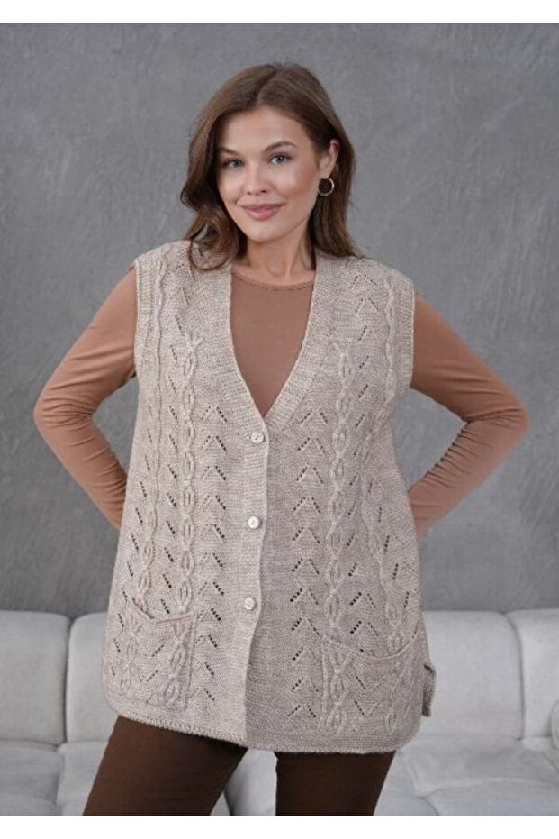 Triko Anne Örme Yelek - 1