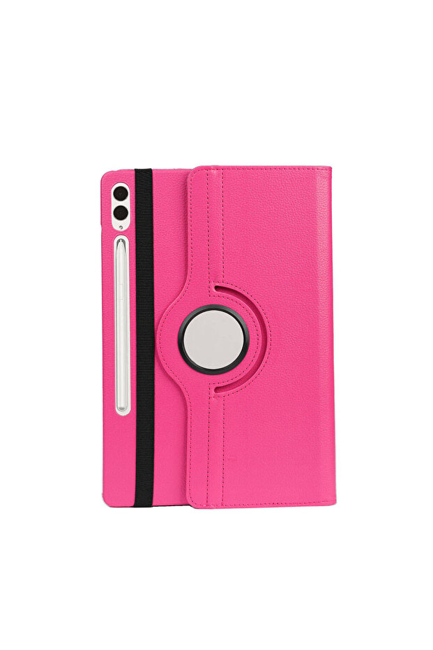 حافظة متوافقة مع جهاز Galaxy Tab S9 FE Plus مع حامل قابل للدوران - أحمر - 3