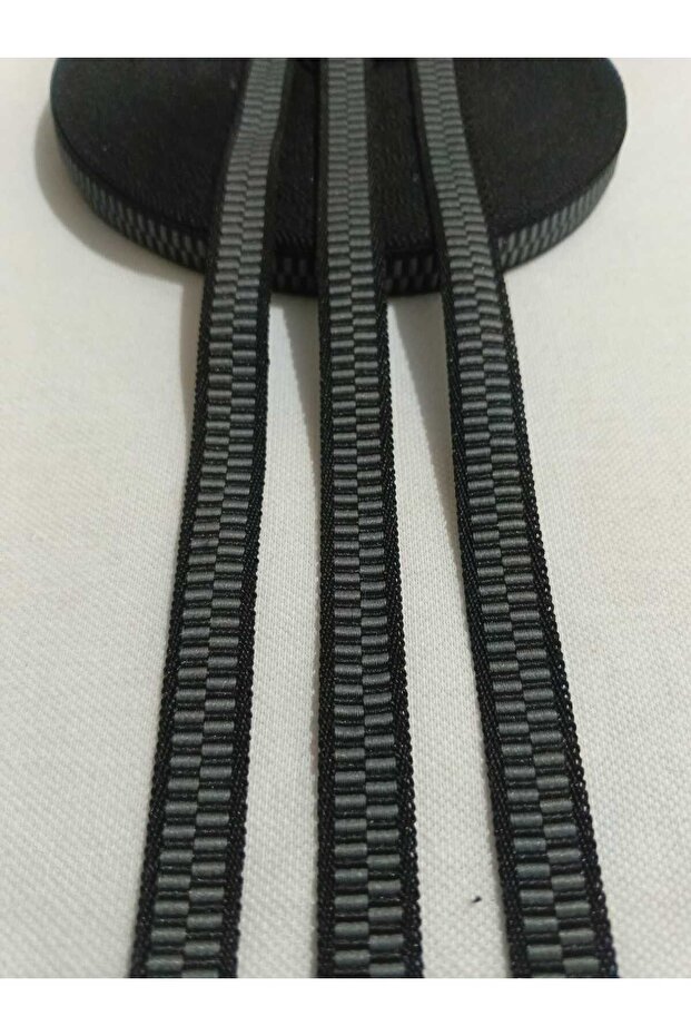 حبل حقيبة منقوش باللونين الأسود والرمادي - 1