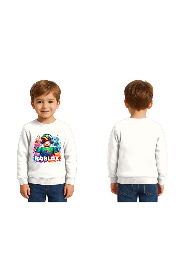 Unisex Roblox Printed Children's Swaetshirt 3 Thread Rasterated