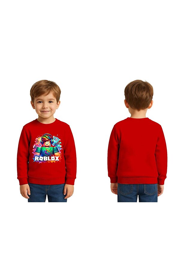 Unisex Roblox Printed Children's Swaetshirt 3 Thread Rasterated
