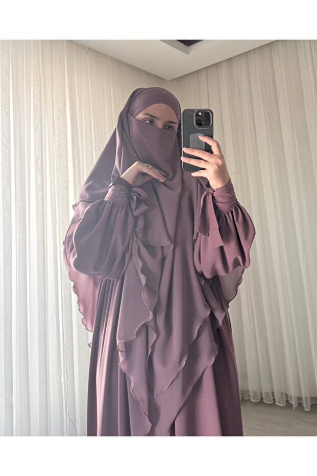 Ferace Souffle Set, Medina Silk Dress, Chiffon Souffle, Princess Set, Hajj, Umrah