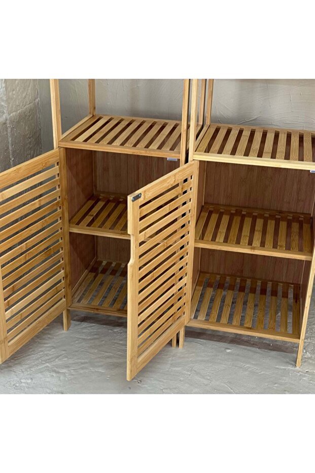 Miev 1+1 Bambu Dolap 2 Katlı 2 Adet KOD:453 - 6