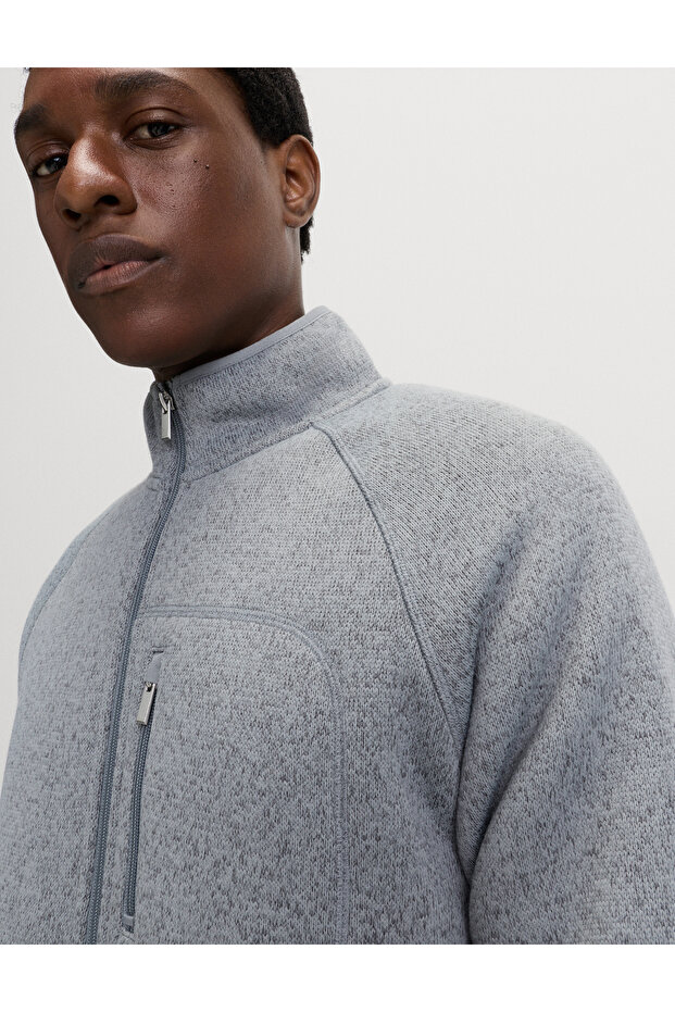 Fermuarlı Polar Ceket - 4