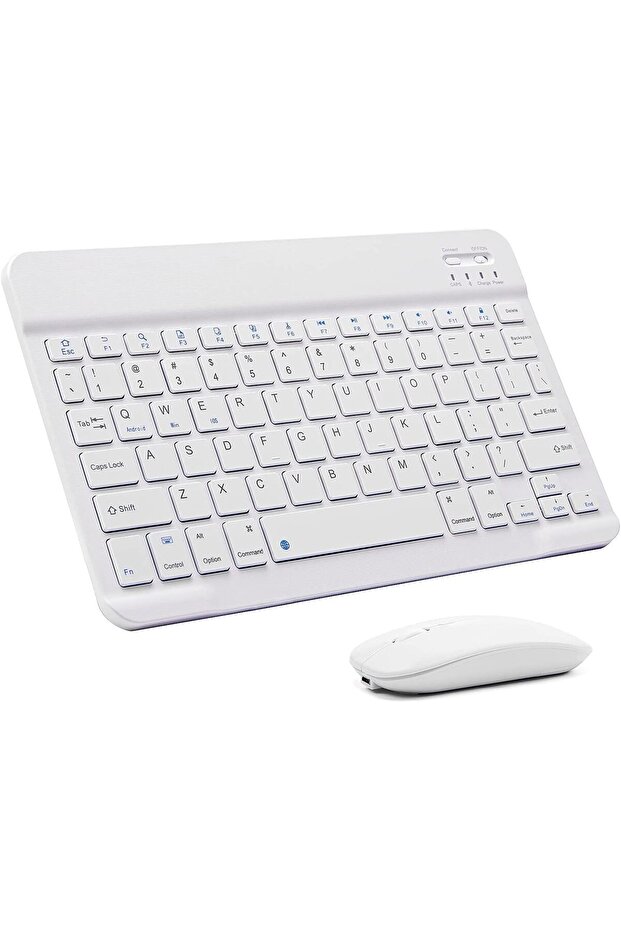 YU WELL Ultra-Slim Bluetooth Keyboard and Mouse Combo (White)