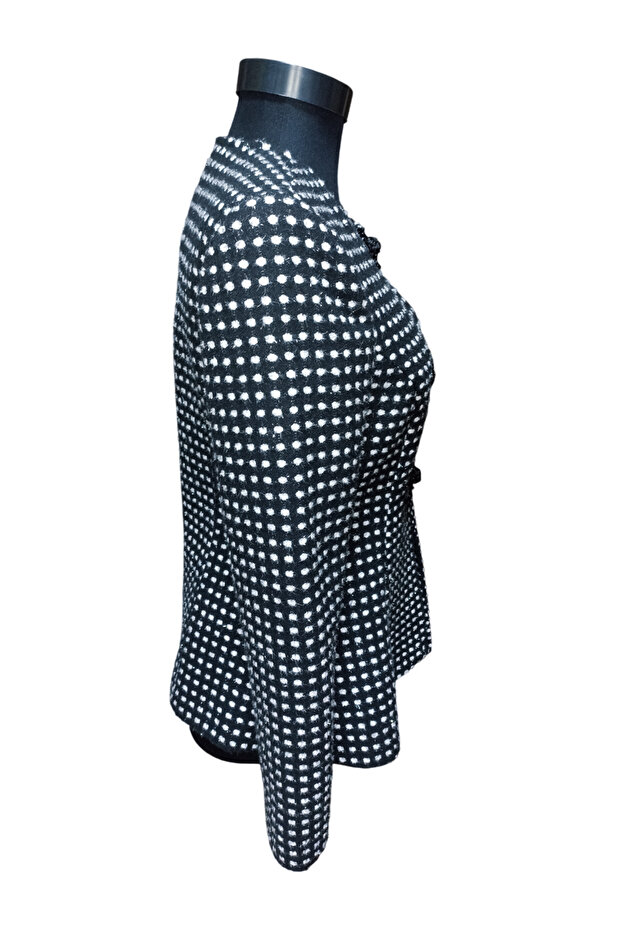 Simli Çin Düğmeli Tüvit Ceket - 3