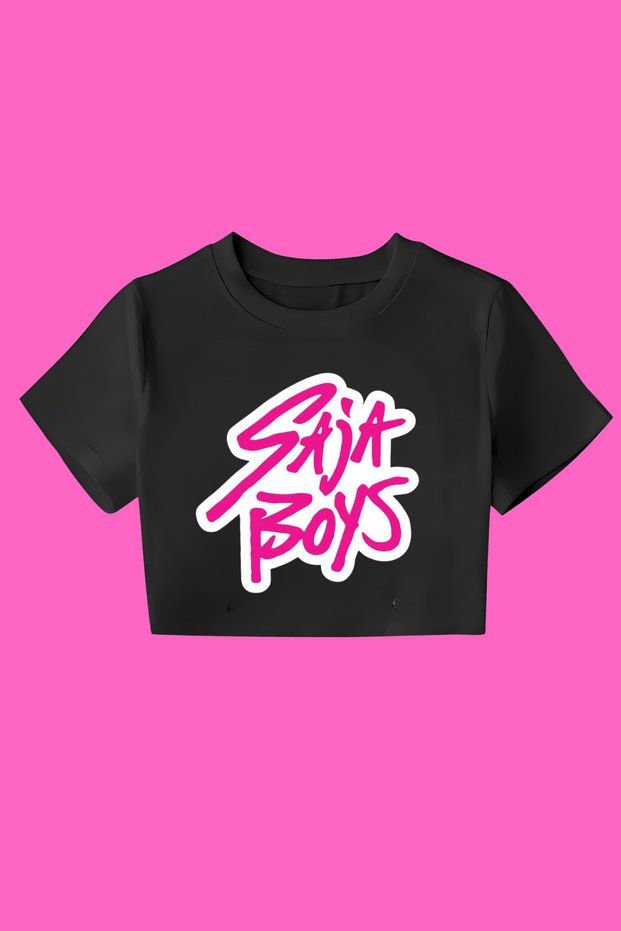 K-Pop Demon Hunters Huntrix Printed Cropped Crop Top Slim Fit