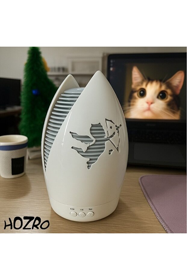 Cupidon aromatherapy diffuser, white, LED humidifier, elegant design - 2
