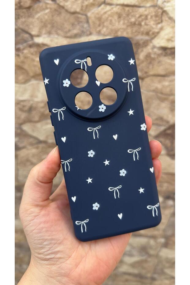 Realme 12 Pro Compatible Mini Bow Patterned Silicone Shock-Absorbing Classic Protective Rubber Case 277