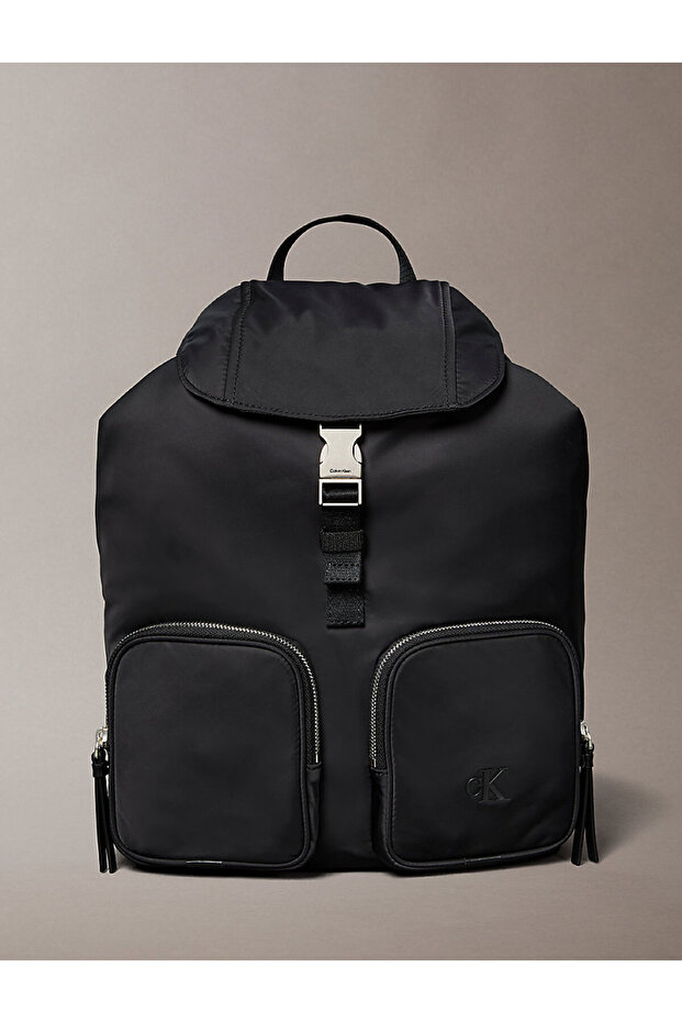 POCKET NYLON FLAP BACKPACK - 1