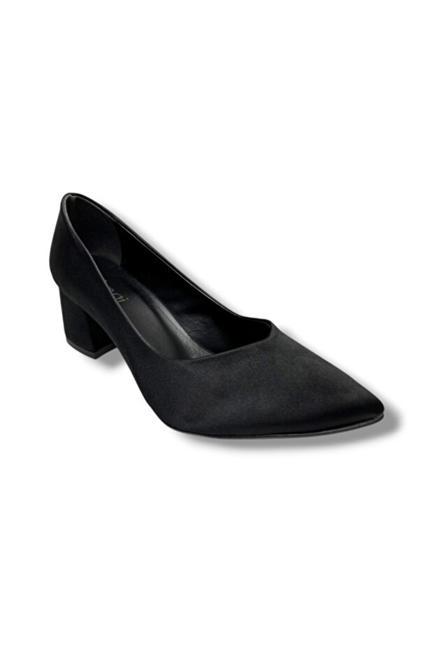 Mengi 690-26 Satin Short Square Heel Women's Shoes 38-40