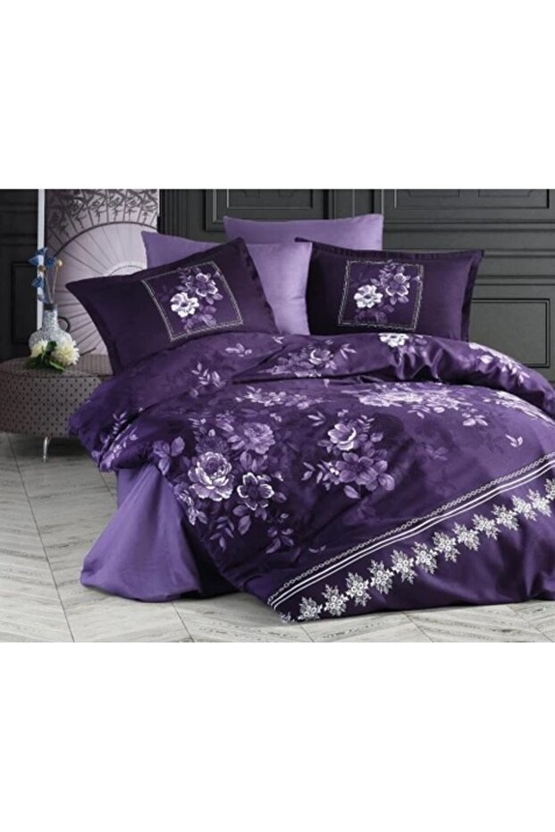 Single Satin Duvet Cover Set Catalina V2 Purple