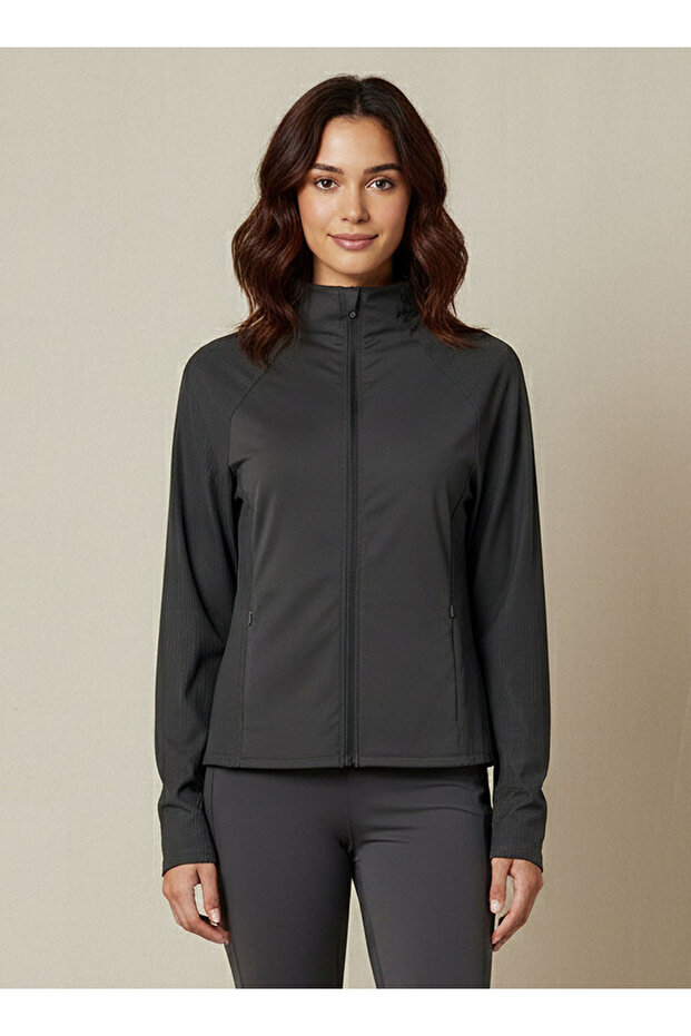 Women Ribbed Cropped Jacket