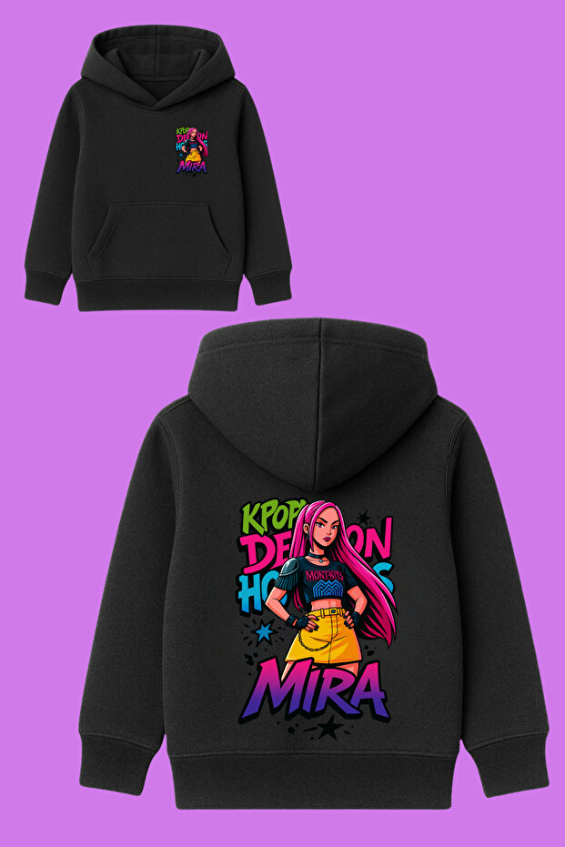 Demon Hunters Huntrx Printed Black Hooded Sweatshirt