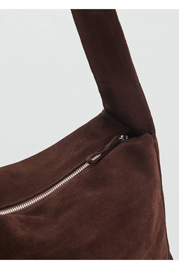 Süet shopper çanta - 6