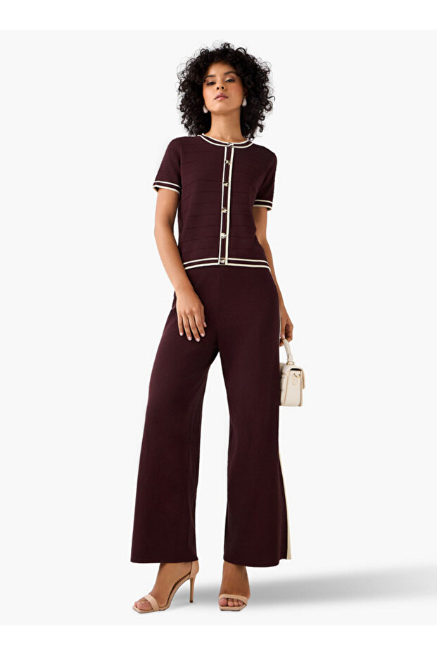 بنطال أرجل واسعة مخطط - 2