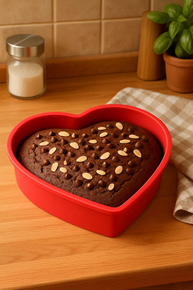 Heart-Shaped Silicone Cake Mold, Fireproof Non-Stick Flexible Cake Mold
