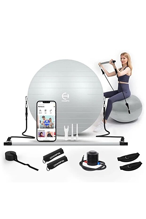 Champya Explosion-Proof Yoga Fitness Ball Set | Home Core Strengthening, Home Pilates Set