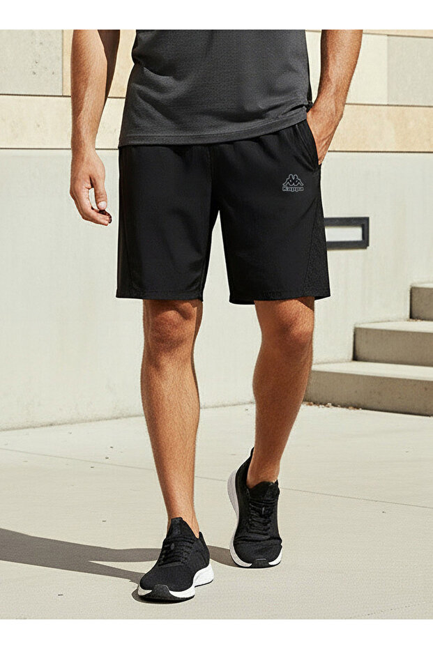 Regular Fit Shorts with Mesh Panel - 1