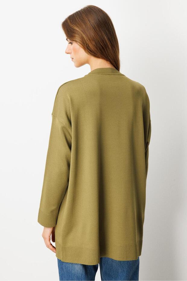 Yuvarlak Yaka Basic Triko-Y.YEŞİLİ - 7