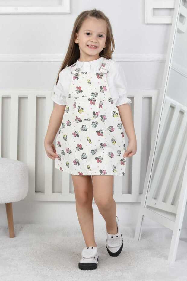 Girl's White Mickey Mouse Jile Dress