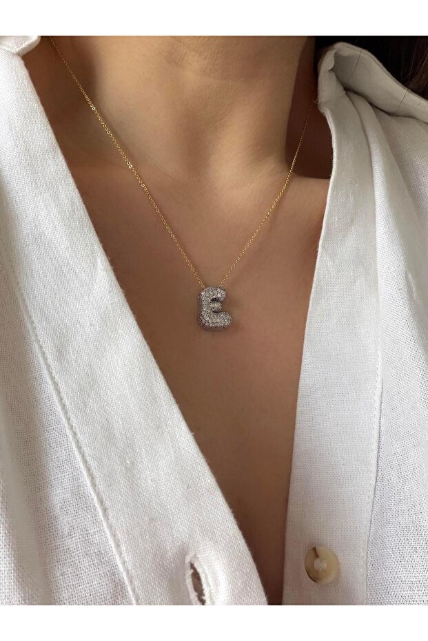 Çelik Balon Harf Kolye - 1