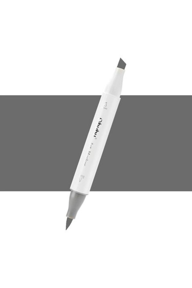 Honolulu Marker, Alcohol-Based, Dual Tip Brush & Chisel, Gray