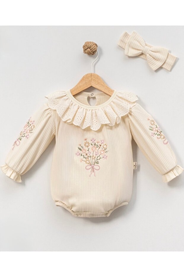 Flower Bouquet Bow Tie Romper Bodysuit Dress