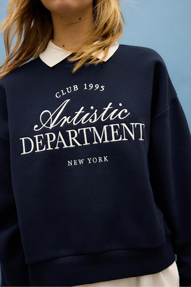 İşlemeli polo sweatshirt - 4